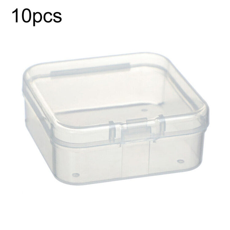 10pcs Square Plastic Transparent Storage Box With Lid Dustproof Earring Ring Jewelry Storage Box, Size: 4.3x4.3x2cm - Jewelry Storages by PMC Jewellery | Online Shopping South Africa | PMC Jewellery | Buy Now Pay Later Mobicred