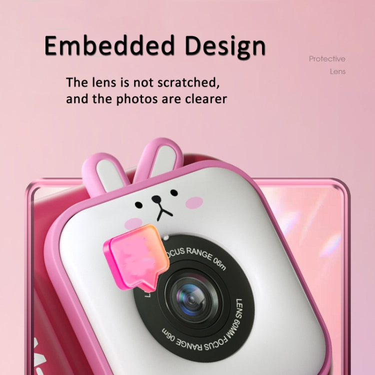 2.4 Inch IPS Screen 48MP Dual Lens Kids Digital Camera Mini Video Camera With 64G TF Card Pink Bunny - free shipping - PMC TechLife - Order now!