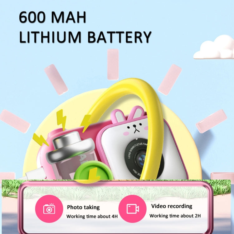 2.4 Inch IPS Screen 48MP Dual Lens Kids Digital Camera Mini Video Camera With 32G TF Card Pink Bunny - Children Cameras by PMC TechLife | Online Shopping South Africa | PMC TechLife | Buy Now Pay Later Mobicred
