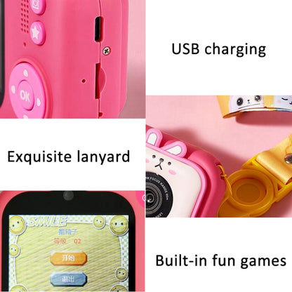 2.4 Inch IPS Screen 48MP Dual Lens Kids Digital Camera Mini Video Camera With 64G TF Card Pink Bunny - Children Cameras by PMC Jewellery | Online Shopping South Africa | PMC Jewellery | Buy Now Pay Later Mobicred