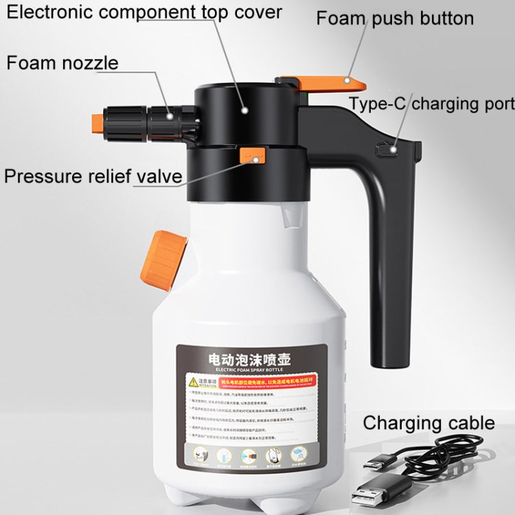 2L Car Wash Electric Foam Sprayer Rechargeable Pressurized PA Pot Electric Booster Sprayer(White) - Car washing supplies by PMC TechLife | Online Shopping South Africa | PMC TechLife | Buy Now Pay Later Mobicred