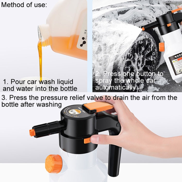 2L Car Wash Electric Foam Sprayer Rechargeable Pressurized PA Pot Electric Booster Sprayer(Grey) - Car washing supplies by PMC TechLife | Online Shopping South Africa | PMC TechLife | Buy Now Pay Later Mobicred
