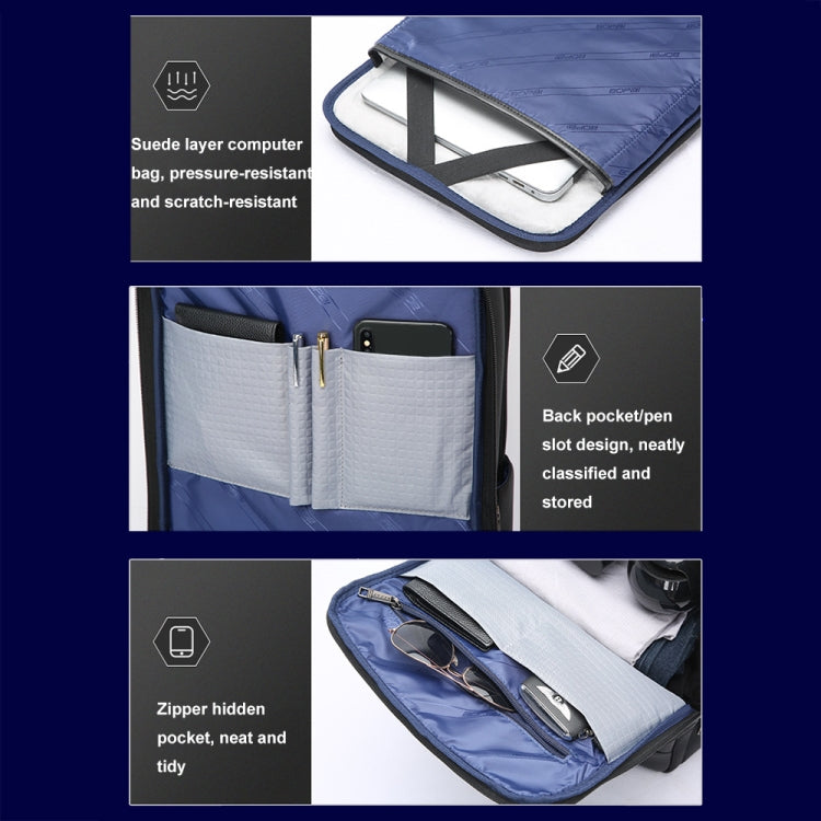 Bopai 61-51011 Large-Capacity Waterproof Business Laptop Backpack With USB+Type-C Port(Black) - free shipping - PMC Jewellery - Order now!