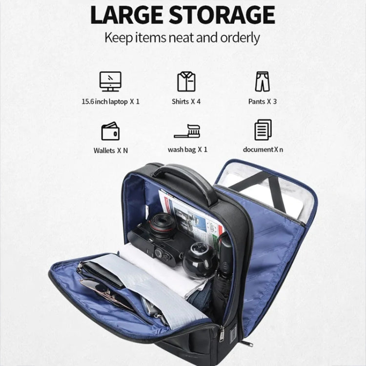 Bopai 61-51011 Large-Capacity Waterproof Business Laptop Backpack With USB+Type-C Port(Black) - free shipping - PMC Jewellery - Order now!