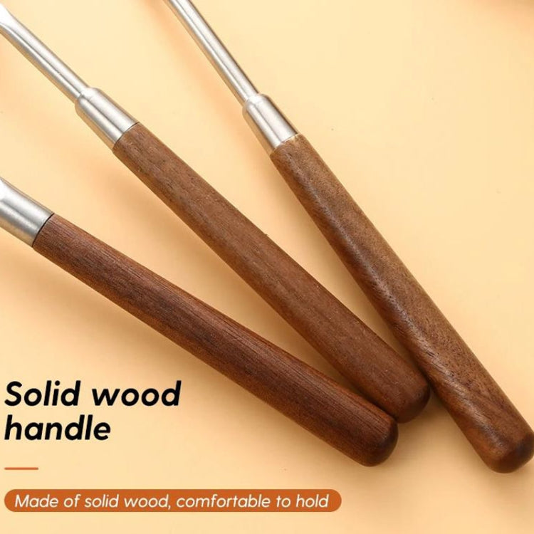 304 Stainless Steel Walnut Handle Cooking Tools Home Restaurant Kitchen Gadgets, Style: Rice Spoon - Cooking Tools by PMC TechLife | Online Shopping South Africa | PMC TechLife | Buy Now Pay Later Mobicred