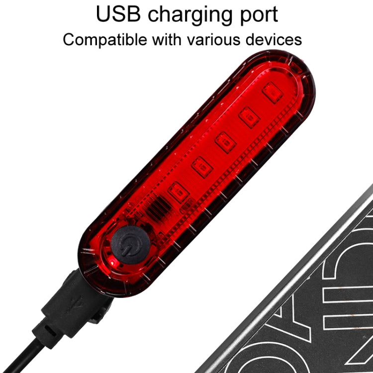 Mountain Bike Night Riding Warning Lamp Bicycle USB Charging Tail Light(Red) - Taillights by PMC TechLife | Online Shopping South Africa | PMC TechLife | Buy Now Pay Later Mobicred