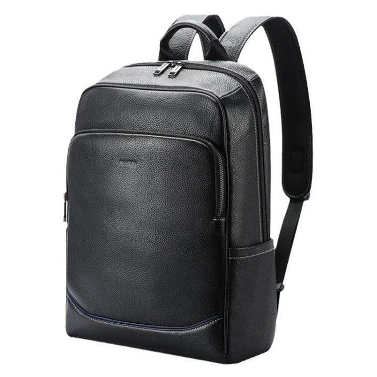 Bopai 61-121671A Top-Layer Cowhide Large-Capacity Casual Business Laptop Backpack(Black) - Backpack by Bopai | Online Shopping South Africa | PMC Jewellery | Buy Now Pay Later Mobicred