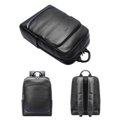 Bopai 61-121671A Top-Layer Cowhide Large-Capacity Casual Business Laptop Backpack(Black) - Backpack by Bopai | Online Shopping South Africa | PMC Jewellery | Buy Now Pay Later Mobicred