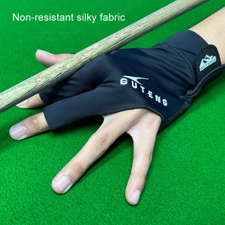 GUTENG Three Finger Thin Breathable Wear-Resistant Non-Slip Snooker Billiard Gloves, Style: Right Thumb Half Finger (Printed Red) - Safety Gloves by GUTENG | Online Shopping South Africa | PMC TechLife | Buy Now Pay Later Mobicred