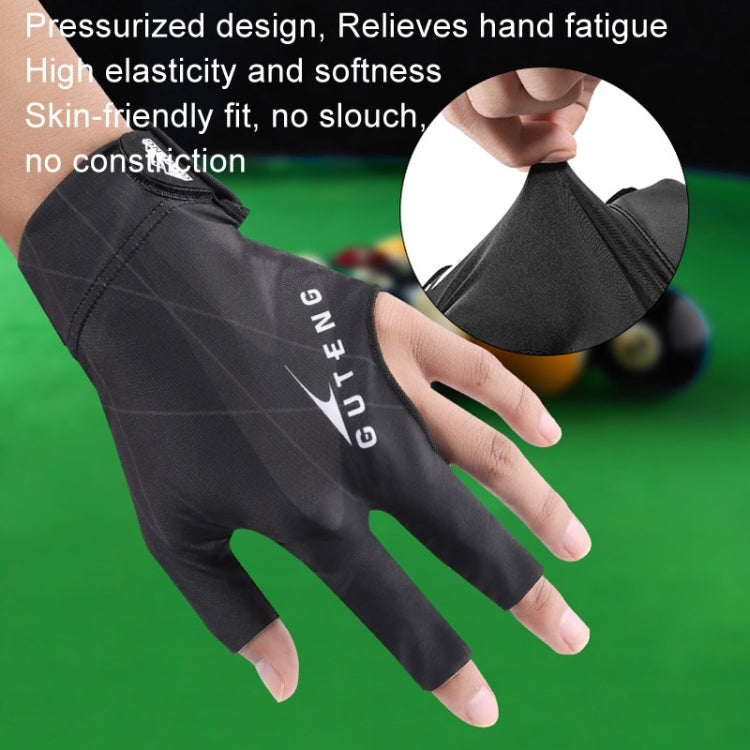 GUTENG Three Finger Thin Breathable Wear-Resistant Non-Slip Snooker Billiard Gloves, Style: Left Hand Full Finger (Printed Black) - free shipping - PMC TechLife - Order now!