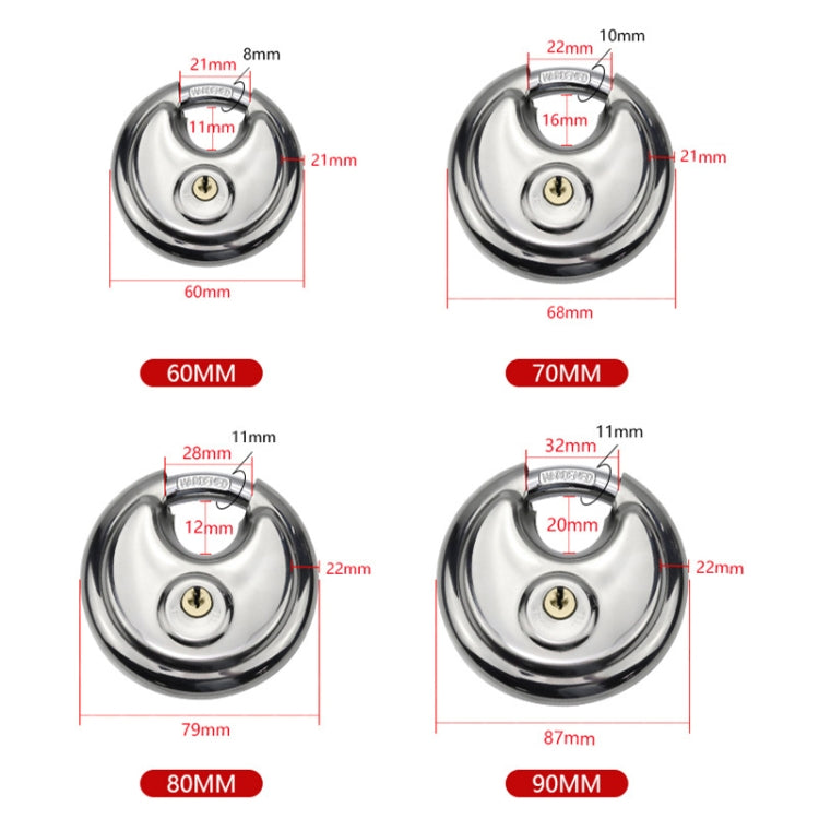 90mm Household Anti-Theft Rust-Proof And Waterproof Pure Copper Core Round Padlock - Padlocks by PMc TechLife | Online Shopping South Africa | PMc TechLife | Buy Now Pay Later Mobicred