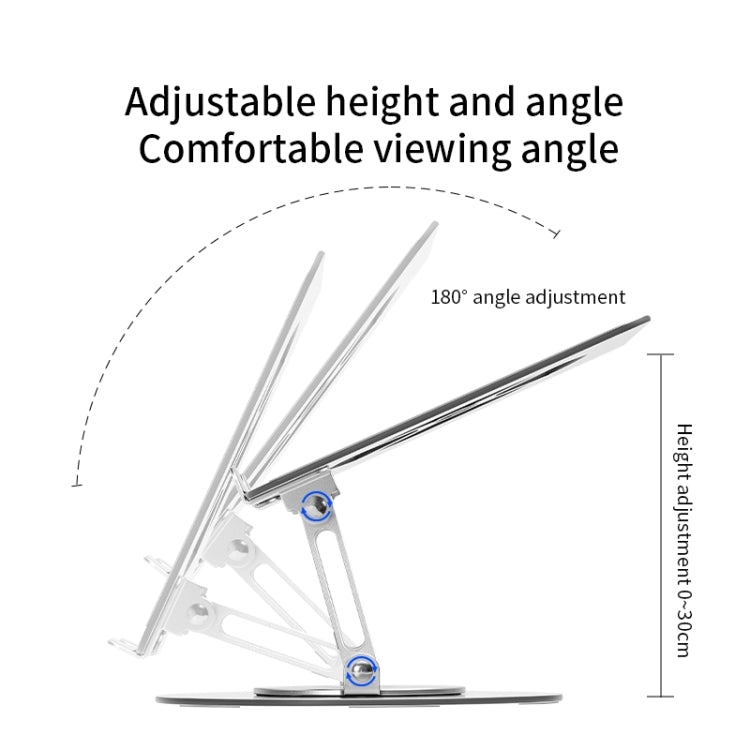 Aluminum Alloy Laptop Stand Notebook Riser with 360 Degree Rotating Base,(Silver) - Laptop Stand by PMC Jewellery | Online Shopping South Africa | PMC Jewellery | Buy Now Pay Later Mobicred