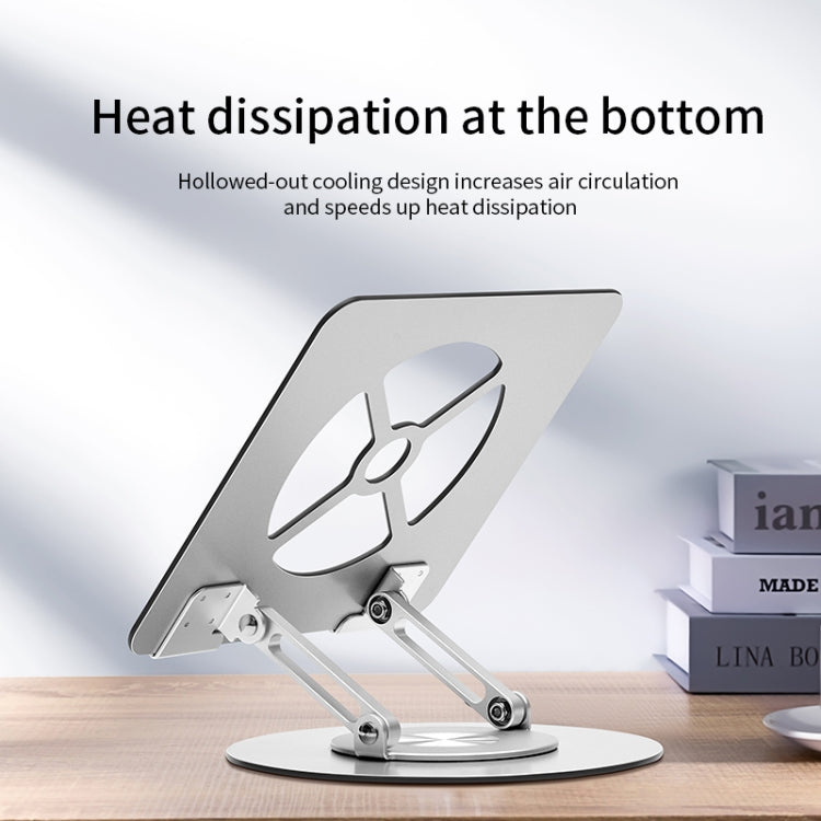 Aluminum Alloy Laptop Stand Notebook Riser with 360 Degree Rotating Base,(Silver) - Laptop Stand by PMC Jewellery | Online Shopping South Africa | PMC Jewellery | Buy Now Pay Later Mobicred
