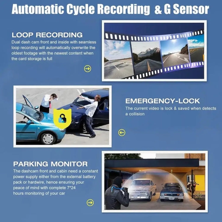 High-Definition Night Vision Driving Recorder, Model: Dual Recording No WIFI - Car DVRs by PMC TechLife | Online Shopping South Africa | PMC TechLife | Buy Now Pay Later Mobicred