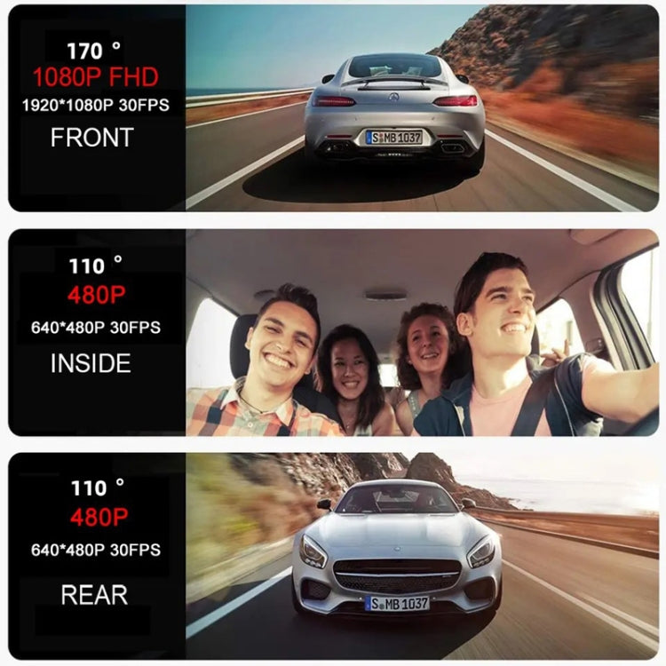 High-Definition Night Vision Driving Recorder, Model: Triple Recording No WIFI - Car DVRs by PMC TechLife | Online Shopping South Africa | PMC TechLife | Buy Now Pay Later Mobicred