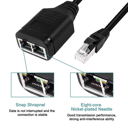 Network Cable 1 In 2 RJ45 Simultaneous Internet Access Male Adapter Cable - Network Hubs by PMC Jewellery | Online Shopping South Africa | PMC Jewellery | Buy Now Pay Later Mobicred