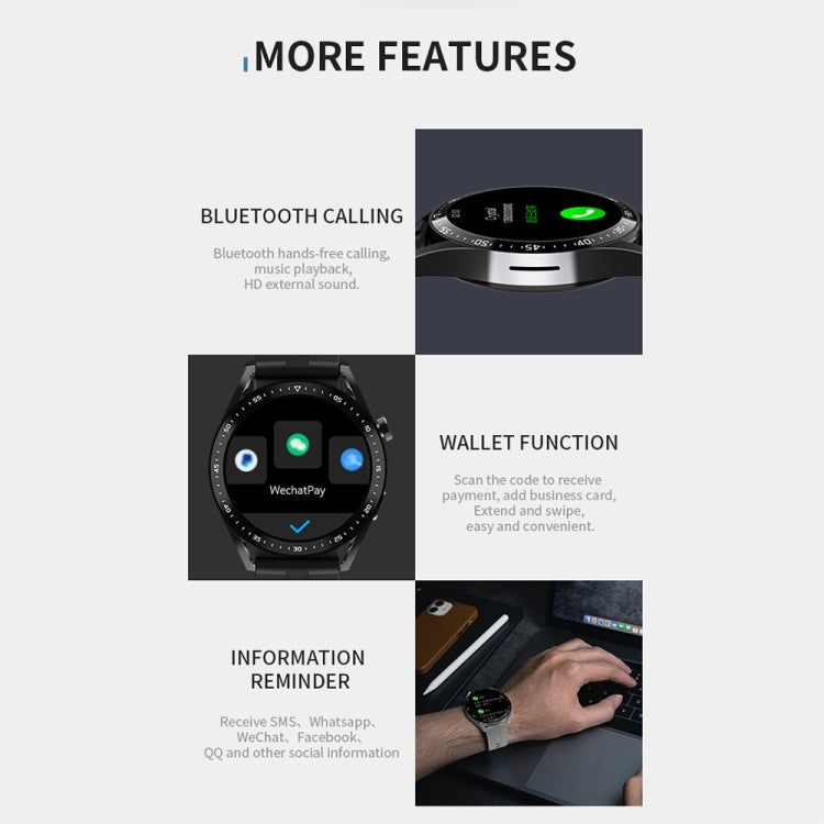 HW28 1.39-inch IP67 Waterproof Health Monitoring Bluetooth Call Smart Watch with NFC Payment(Black) - Smart Watches by PMC TechLife | Online Shopping South Africa | PMC TechLife | Buy Now Pay Later Mobicred