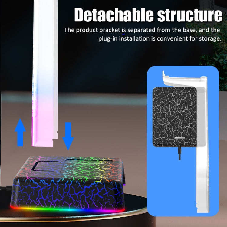 Z3 Cracked With 3USB Expansion Port Headphone Stand RGB Ambient Light Headphone Display Holder(Black) - free shipping - PMC Jewellery - Order now!