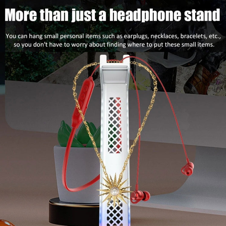 Z3 Cracked With 3USB Expansion Port Headphone Stand RGB Ambient Light Headphone Display Holder(Black) - free shipping - PMC Jewellery - Order now!