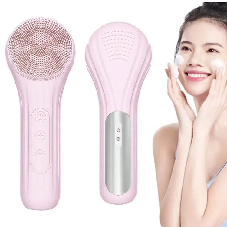 Sonic Waterproof Facial Cleansing Brush Rechargeable Hot Compress Face Scrubber Cleanser(Pink) - free shipping - PMC TechLife - Order now!