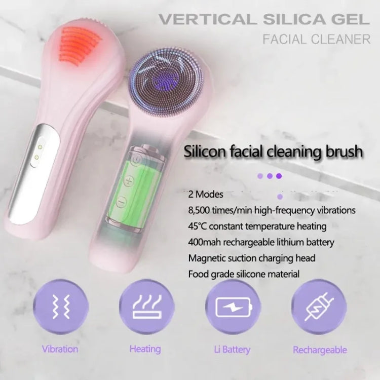 Sonic Waterproof Facial Cleansing Brush Rechargeable Hot Compress Face Scrubber Cleanser(Pink) - free shipping - PMC TechLife - Order now!