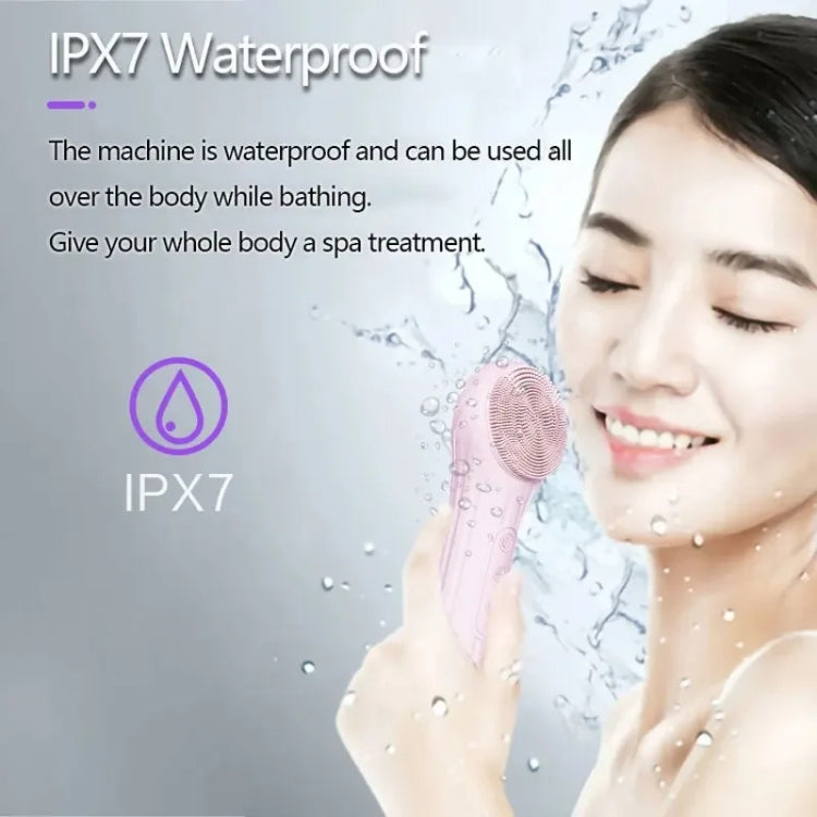 Sonic Waterproof Facial Cleansing Brush Rechargeable Hot Compress Face Scrubber Cleanser(Purple) - free shipping - PMC TechLife - Order now!