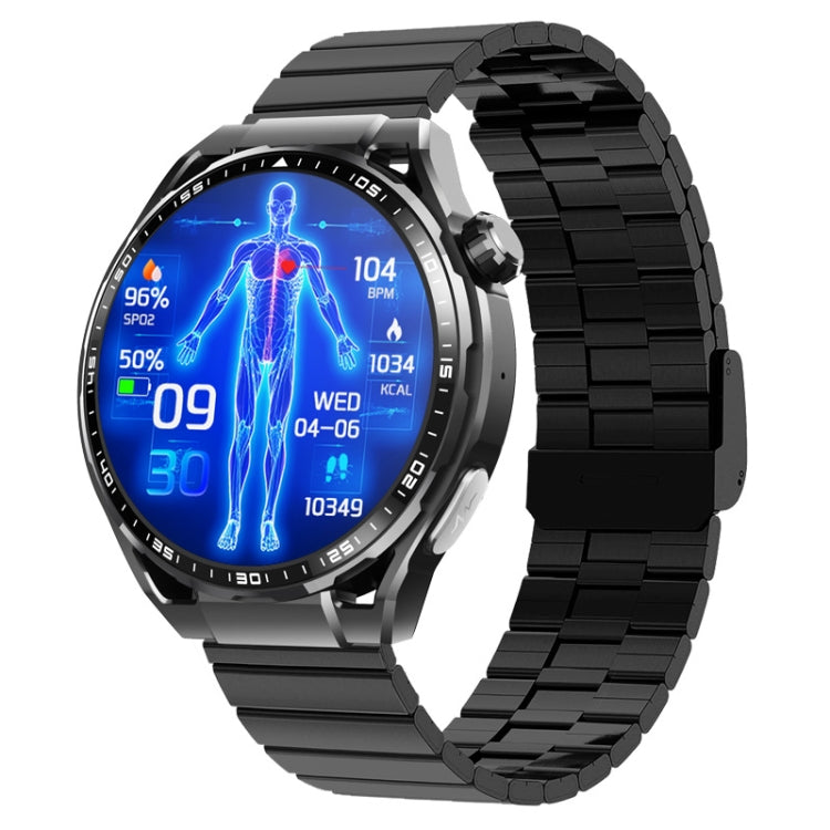F200 Smart Health Watch ECG Electrocardiogram Blood Sugar Monitoring 1.55 Inch Round Screen, Color: Black Bamboo - free shipping - PMC TechLife - Order now!