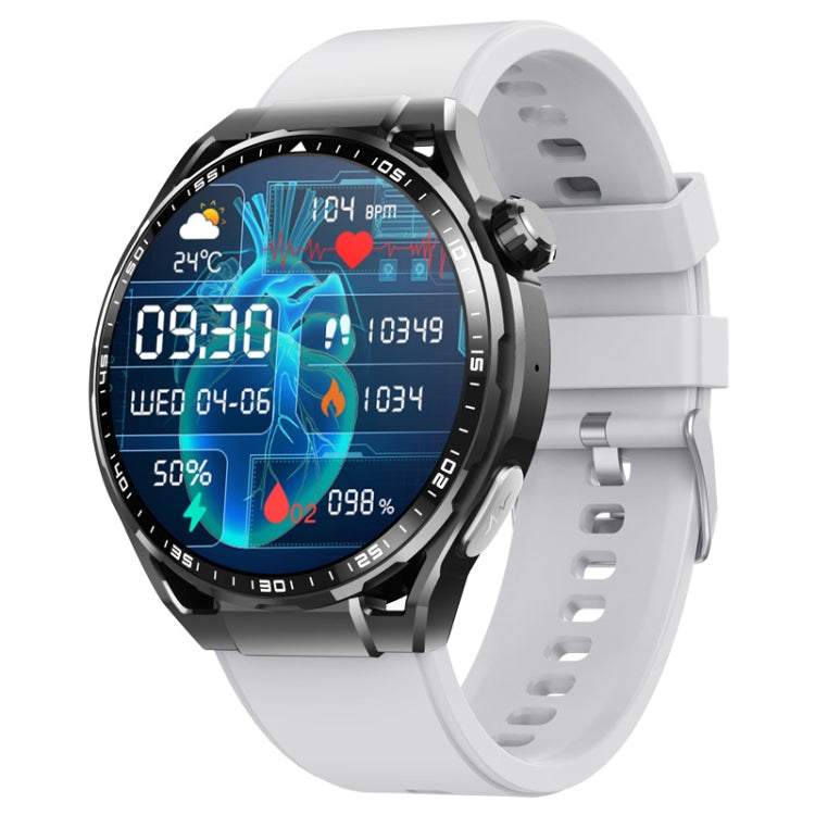F200 Smart Health Watch ECG Electrocardiogram Blood Sugar Monitoring 1.55 Inch Round Screen, Color: Black Gray Silicone - Smart Watches by PMC TechLife | Online Shopping South Africa | PMC TechLife | Buy Now Pay Later Mobicred