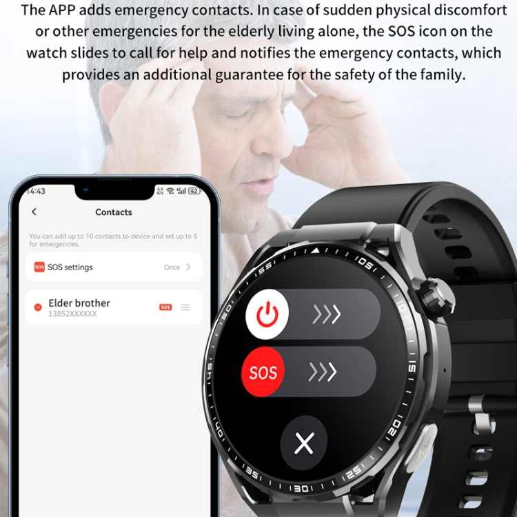 F200 Smart Health Watch ECG Electrocardiogram Blood Sugar Monitoring 1.55 Inch Round Screen, Color: Black Silicone - Smart Watches by PMC TechLife | Online Shopping South Africa | PMC TechLife | Buy Now Pay Later Mobicred
