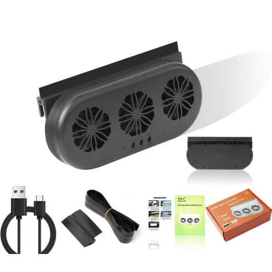 USB Plug-In Car Window Exhaust Fan Car Air Circulation Cooling Ventilation Fan, Color: Black - Heating & Fans by PMC Jewellery | Online Shopping South Africa | PMC Jewellery | Buy Now Pay Later Mobicred