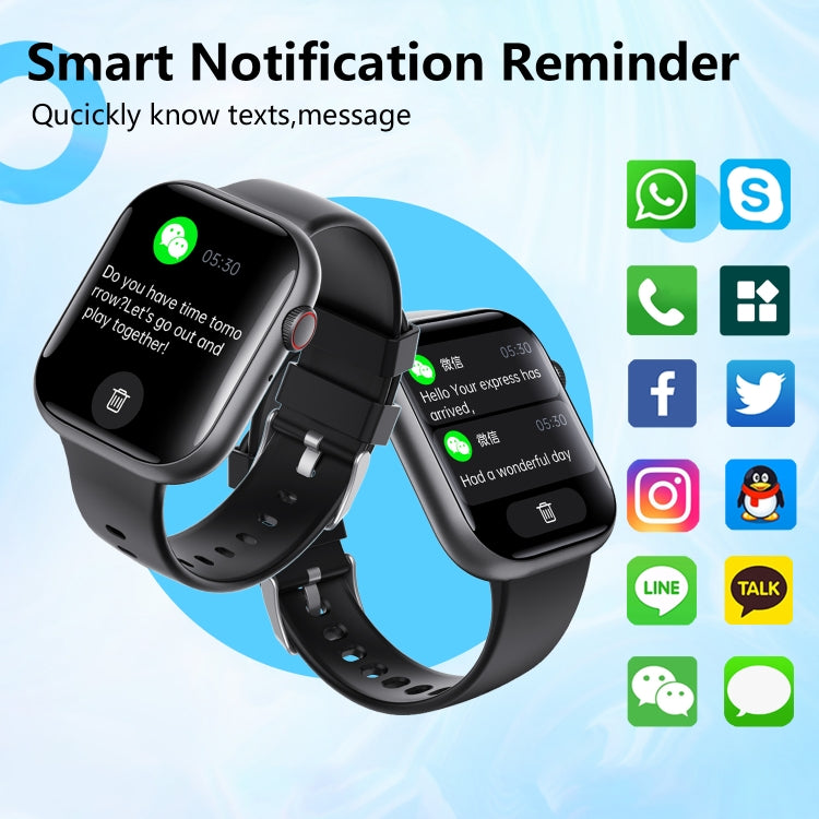 F70  2.1 Inch Screen Smart Watch With Blood Sugar/Blood Oxygen Monitoring /SOS Alarm/100+ Sports Modes, Color: Black Leather - Smart Watches by PMC TechLife | Online Shopping South Africa | PMC TechLife | Buy Now Pay Later Mobicred