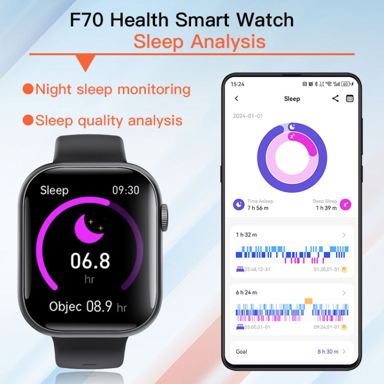 F70  2.1 Inch Screen Smart Watch With Blood Sugar/Blood Oxygen Monitoring /SOS Alarm/100+ Sports Modes, Color: Black 3-bead Steel - Smart Watches by PMC TechLife | Online Shopping South Africa | PMC TechLife | Buy Now Pay Later Mobicred