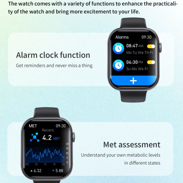 F70  2.1 Inch Screen Smart Watch With Blood Sugar/Blood Oxygen Monitoring /SOS Alarm/100+ Sports Modes, Color: Black Pink - Smart Watches by PMC TechLife | Online Shopping South Africa | PMC TechLife | Buy Now Pay Later Mobicred