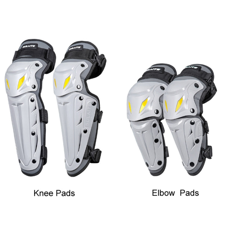 SULAITE Motorcycle Outdoor Riding Breathable Protective Equipment, Color: 2pcs /Set Knee Pads Gray - Protective Gear by SULAITE | Online Shopping South Africa | PMC TechLife | Buy Now Pay Later Mobicred