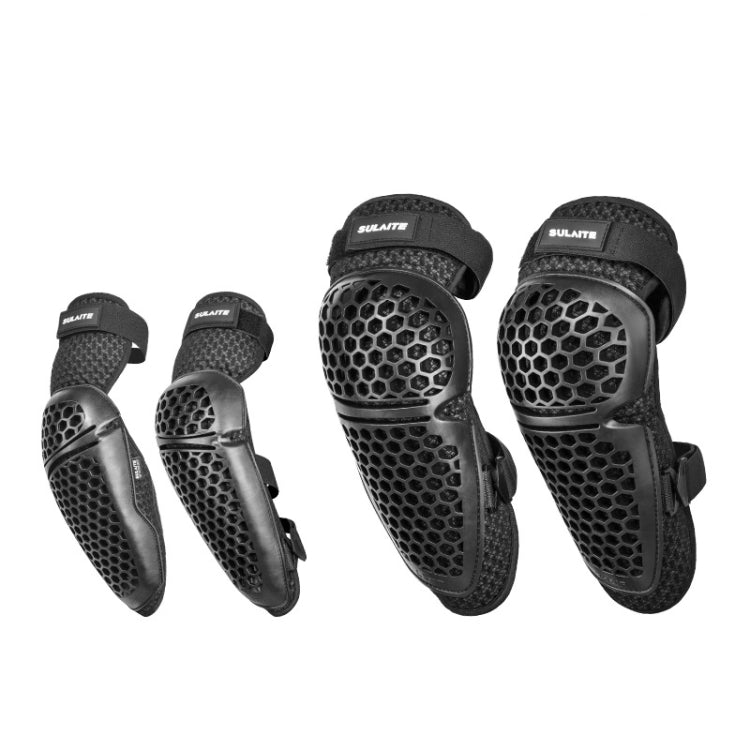 SULAITE Cycling Honeycomb Breathable Heat Dissipation Motorcycle Adjustable Protective Gear, Style: 4pcs /Set Knee Elbow Pads - free shipping - PMC TechLife - Order now!