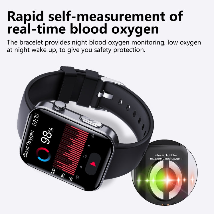 F300  2.1-Inch Screen Smart Watch Supports Bluetooth Calls/ECG/Blood Composition Analysis/50+ Sports Modes, Color: Black Milan - Smart Watches by PMC TechLife | Online Shopping South Africa | PMC TechLife | Buy Now Pay Later Mobicred