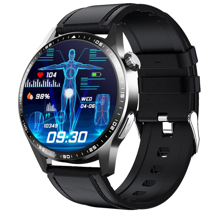 F400  1.55 Inch Screen Smart Watch Support ECG/ Blood Oxygen / Blood Sugar / 150+ Sports Mode, Color: Black Leather - Smart Watches by PMC TechLife | Online Shopping South Africa | PMC TechLife | Buy Now Pay Later Mobicred