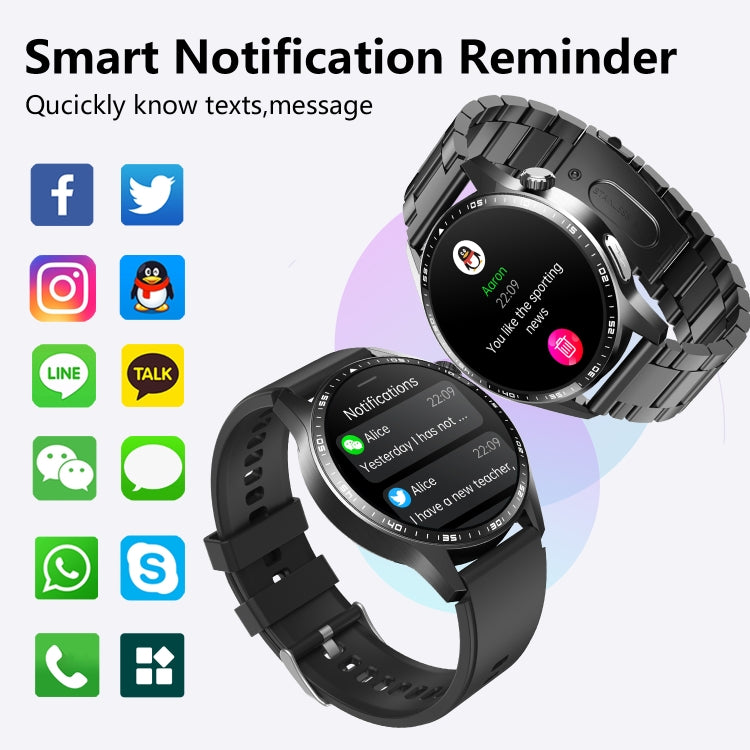 F400  1.55 Inch Screen Smart Watch Support ECG/ Blood Oxygen / Blood Sugar / 150+ Sports Mode, Color: Black 3-Beads Steel - Smart Watches by PMC TechLife | Online Shopping South Africa | PMC TechLife | Buy Now Pay Later Mobicred