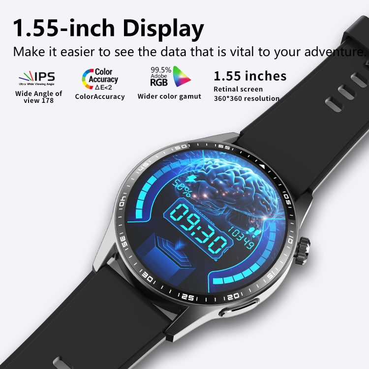 F400  1.55 Inch Screen Smart Watch Support ECG/ Blood Oxygen / Blood Sugar / 150+ Sports Mode, Color: Black Silicone - free shipping - PMC TechLife - Order now!