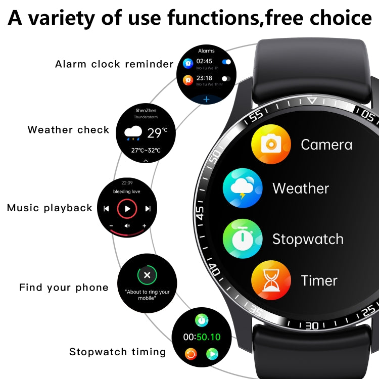 F207 Smart Watch 1.35-Inch Narrow Edge Screen Supports Bluetooth Calls / 24H Health Monitoring / 150+ Sports Modes, Color: Black Bamboo - Smart Watches by PMC TechLife | Online Shopping South Africa | PMC TechLife | Buy Now Pay Later Mobicred