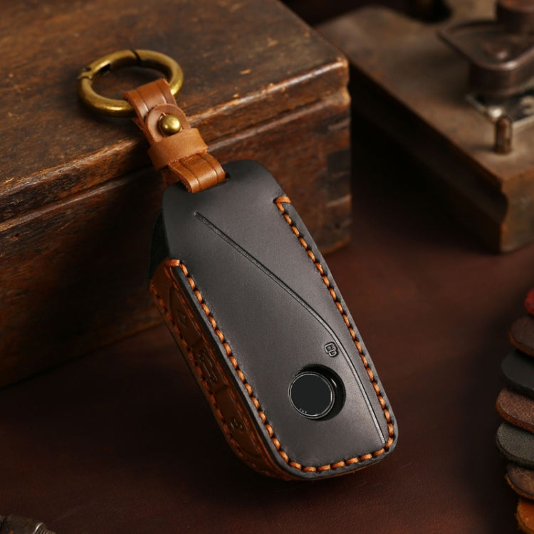 For 2024 BMW X7 Hallmo Cowhide Car Key Protection Cover(Black) - free shipping - PMC TechLife - Order now!