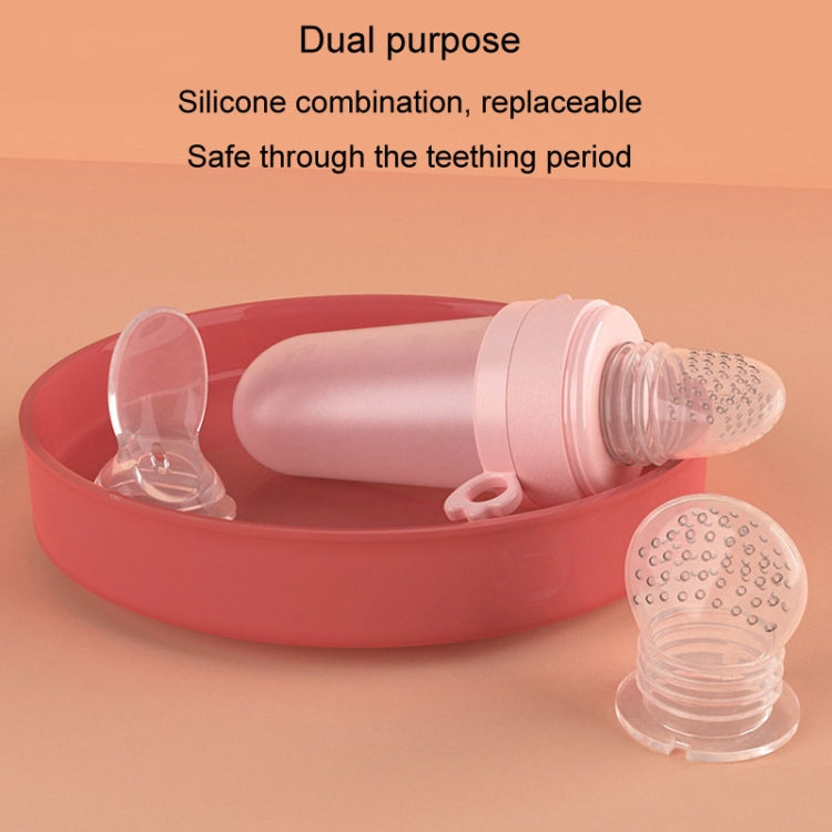 Portable Dual-purpose Baby Food Feeding Spoon Fruit Vegetable Silicone Feeding Pacifier Bottle(Pink) - Cups & Silicone Nipple by PMc TechLife | Online Shopping South Africa | PMc TechLife | Buy Now Pay Later Mobicred