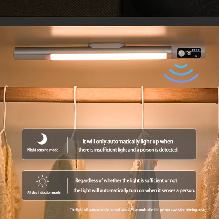 Rechargeable Under Cabinet LED Motion Sensor Night Light with Digital Display 1200mAH(Black) - Sensor LED Lights by PMC TechLife | Online Shopping South Africa | PMC TechLife | Buy Now Pay Later Mobicred