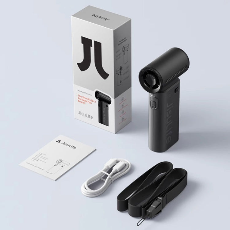 JisuLife Life9 High Speed Handheld Small Fan Mini Portable USB Rechargeable Desktop Cooling Electric Fan, Battery Capacity: 5000mAh(Black) - free shipping - PMC Jewellery - Order now!