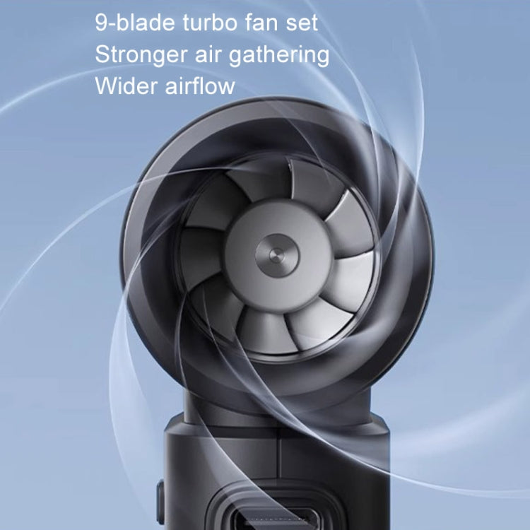 JisuLife Life9 High Speed Handheld Small Fan Mini Portable USB Rechargeable Desktop Cooling Electric Fan, Battery Capacity: 5000mAh(Black) - free shipping - PMC Jewellery - Order now!