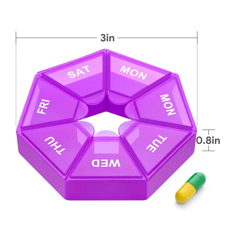 2pcs Portable Transparent Moisture-Proof Weekly 7-grids Pill Storage Box(Rose Pink) - free shipping - PMC TechLife - Order now!