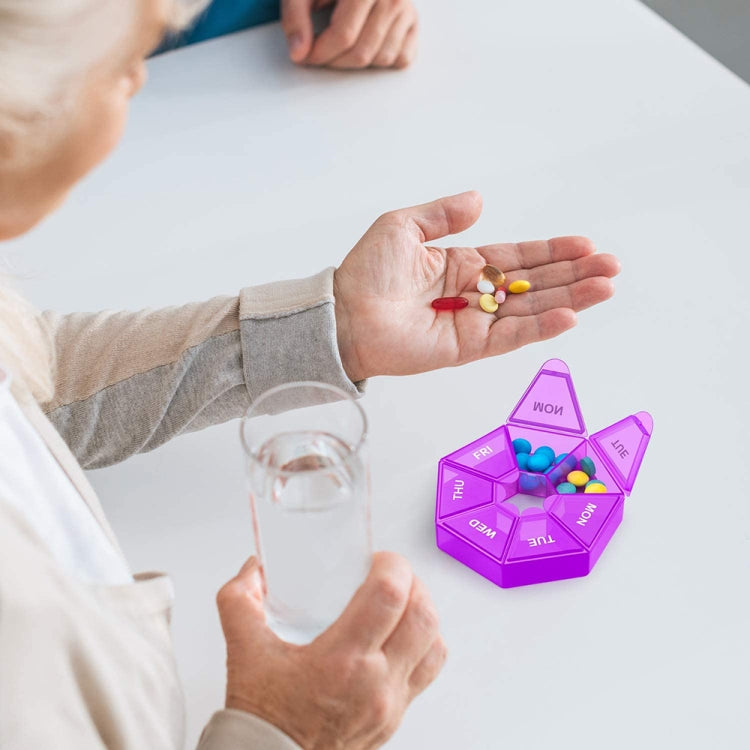 2pcs Portable Transparent Moisture-Proof Weekly 7-grids Pill Storage Box(Blue) - free shipping - PMC TechLife - Order now!