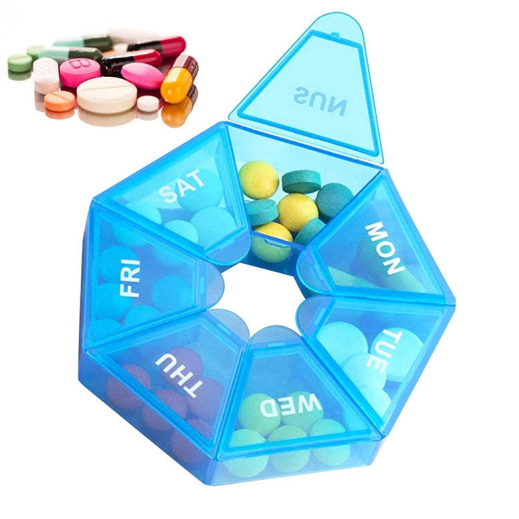 2pcs Portable Transparent Moisture-Proof Weekly 7-grids Pill Storage Box(Blue) - free shipping - PMC TechLife - Order now!