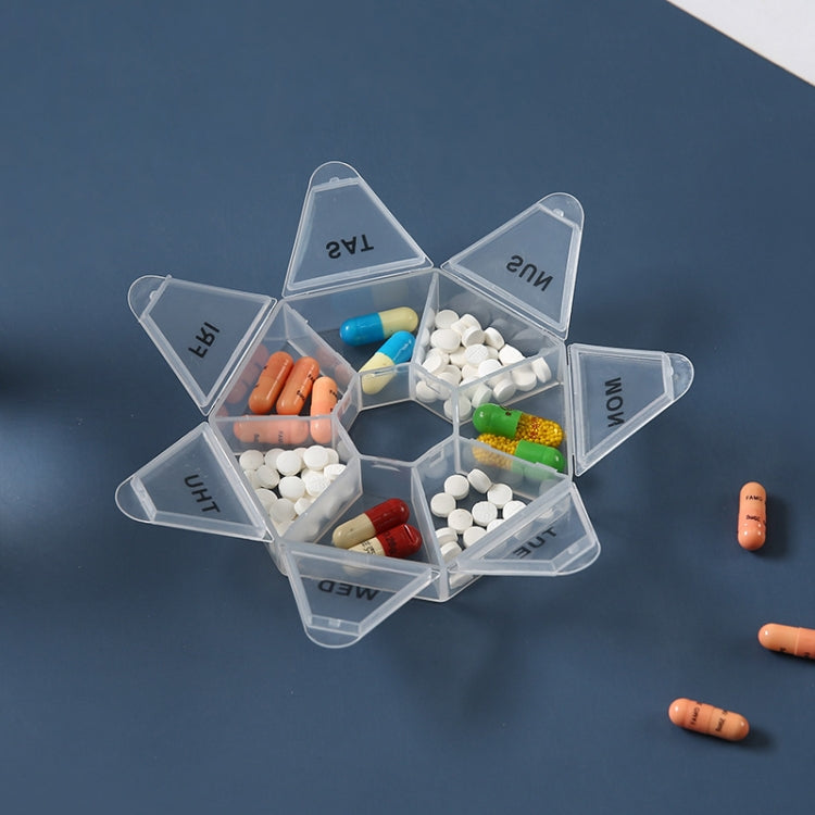 2pcs Portable Transparent Moisture-Proof Weekly 7-grids Pill Storage Box(Rose Pink) - free shipping - PMC TechLife - Order now!