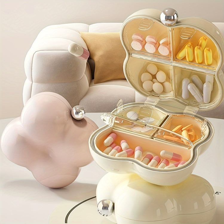 7 Compartment Mini Portable Pill Box Jewelry Sealed Storage Box(Cream Pink) - free shipping - PMc TechLife - Order now!